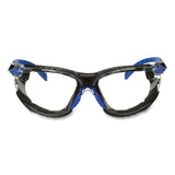 3M™ Solus 1000 Series Safety Glasses, Black/Blue Plastic Frame, Clear Polycarbonate Lens (MMMS1101SGAFKT) Each