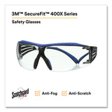 3M™ SecureFit Protective Eyewear, 200 Series, Blue/Gray Plastic Frame, Clear Polycarbonate Lens (MMMSF204SGAFBLU) Each