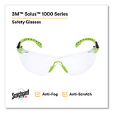 3M™ Solus 1000-Series Safety Glasses, Black/Green Plastic Frame, Clear Polycarbonate Lens (MMMS1201SGAF) Each