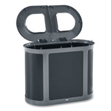 Rubbermaid® Commercial ENHANCE PILL Dual Stream Waste Receptacle, (2) 23 gal Capacity Bins, Metal, Umbra Gray/Pearl Gray (RCP2172843) Each