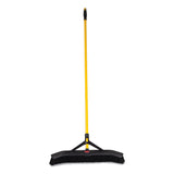 Rubbermaid® Commercial Maximizer Push-to-Center Broom, 24", Polypropylene Bristles, Yellow/Black (RCP2186280) Each