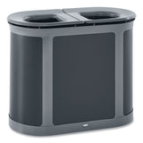 Rubbermaid® Commercial ENHANCE PILL Dual Stream Waste Receptacle, (2) 23 gal Capacity Bins, Metal, Umbra Gray/Pearl Gray (RCP2172843) Each