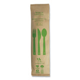 World Centric® Bamboo Cutlery, Knife/Fork/Spoon/Napkin, 6.7", Natural, 250/Carton (WORASBBTN) Case of 250