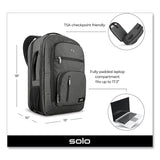 Solo Grand Travel TSA Backpack, 17.3”, 11.88 x 7 x 19, Dark Gray (USLUBN78010) Each