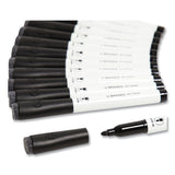 U Brands Medium Point Low-Odor Dry-Erase Markers with Erasers, Medium Bullet Tip, Black, Dozen (UBR2922U0012)