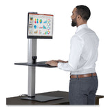 Victor® High Rise Electric Standing Desk Workstation, Single Monitor, 28" x 23" x 20.25", Black/Aluminum, Ships in 1-3 Business Days (VCTDC400) Each
