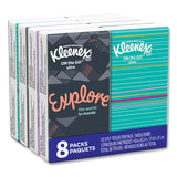 Kleenex® On The Go Packs Facial Tissues, 3-Ply, White, 10 Sheets/Pouch, 8 Pouches/Pack (KCC46651) Case of 8