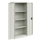 Alera® Economy Assembled Storage Cabinets, 4 Shelves, 30" x 15" x 66", Light Gray (ALEHCM6615LG) Each