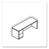 HON® 10500 Series Full-Height Left Pedestal Credenza, 72" x 24" x 29.5", Kingswood Walnut (HON105904LLKI1) Each