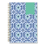 Blue Sky® Day Designer Tile Weekly/Monthly Planner, Geometric Artwork, 8 x 5, Blue/White Cover, 12-Month (Jan to Dec): 2026 (BLS101410) Each