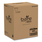 SOLO® Bare Eco-Forward Treated Paper Cone Cups, 6 oz, White, 200/Sleeve, 25 Sleeves/Carton (SCC6RBU) Case of 5000