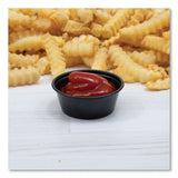 Solo Portion Containers, 1.5 oz, Plastic, Black, 250/Bag, 10 Bags/Carton (SCCP150BLK) Case of 2500