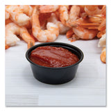 Solo Portion Containers, 1.5 oz, Plastic, Black, 250/Bag, 10 Bags/Carton (SCCP150BLK) Case of 2500