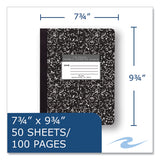 Roaring Spring® Hardcover Marble Composition Book, Unruled, Black Marble Cover, (50) 9.75 x 7.5 Sheets, 48/Carton, Ships in 4-6 Business Days (ROA77260CS) Case of 48
