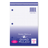 Roaring Spring® Graph Filler Paper, 3-Hole, Quadrille: 5 sq in, (100) 8.5 x 5.5 Sheets, 48/Carton, Ships in 4-6 Business Days (ROA20815CS) Case of 48