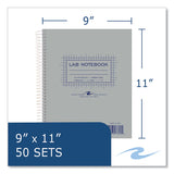 Roaring Spring® Lab and Science Carbonless Notebook, Quadrille Rule (4 sq/in), Gray Cover, (100) 11 x 9 Sheets, 12/Carton (ROA77647CS) Case of 12