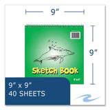 Roaring Spring® Kids Sketch Notepad, Green Cover, 40 White 9 x 9 Sheets, 12/Carton, Ships in 4-6 Business Days (ROA52509CS) Case of 12