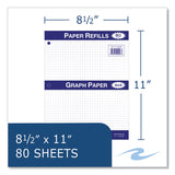 Roaring Spring® Graph Filler Paper, 3-Hole, 8.5 x 11, Quadrille: 4 sq/in, 80 Sheets/Pack, 24 Packs/Carton, Ships in 4-6 Business Days (ROA20096CS) Case of 24