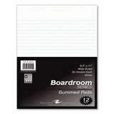 Roaring Spring® Boardroom Gummed Pad, Wide Rule, 50 White 8.5 x 11 Sheets, 72/Carton, Ships in 4-6 Business Days (ROA24525CS) Case of 6