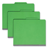 Smead™ Top Tab Classification Folders, Four SafeSHIELD Fasteners, 2" Expansion, 1 Divider, Letter Size, Green Exterior, 10/Box (SMD13702) Each