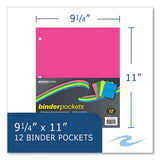 Roaring Spring® Binder Pocket, 9 w x 11 h, Assorted Colors, 144/Carton, Ships in 4-6 Business Days (ROA50725CS) Case of 12