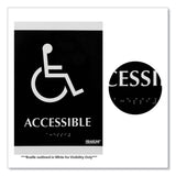 U.S. Stamp & Sign ADA Signs, "Accessible", Adhesive, 6"x9", Silver/Black (USS4764) Each
