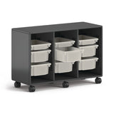 HON® Class-ifi Tote Storage Cabinet, Three-Wide, 46.63" x 18.75" x 31.38", Charcoal Gray (HONEST2H3WNSSNA) Each