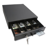 Honeywell Space-Saving Steel Cash Drawer, 4 Bill, 5 Coin Slots, Key Lock, 17 x 13 x 4, Black (HWL6313) Each