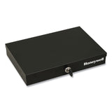 Honeywell Low Profile Cash Box,1 Bill, 5 Coin Slots, Key Lock, 11.6 x 8 x 1.9, Steel, Black (HWL6212) Each