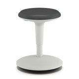 HON® Revel Adjustable Height Fidget Stool, Backless, Supports Up to 250 lb, 13.75" to 18.5" Seat Height, Charcoal Seat, White Base (HONEFS01S) Each