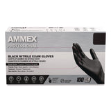 AMMEX® Professional Nitrile Exam Gloves, Powder-Free, Medium, 3 mil Thick, 9.5" Long, Black, 100/Box, 10 Boxes/Carton (AXCABNPF44100CT) Case of 1000