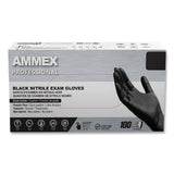 AMMEX® Professional Nitrile Exam Gloves, Powder-Free, X-Large, 3 mil Thick, 9.5" Long, Black, 100/Box, 10 Boxes/Carton (AXCABNPF48100CT) Case of 1000