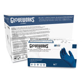 GloveWorks® by AMMEX® Latex Exam Gloves, Powder-Free, X-Large, Blue, 50 Gloves/Box, 10 Boxes/Carton (AXCGPLHD88100) Case of 500