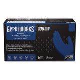GloveWorks® by AMMEX® Heavy-Duty Industrial Nitrile Gloves, Powder-Free, Large, 6 mil Thick, 9.5" Long, Royal Blue, 100/Box, 10 Boxes/Carton (AXCGWRBN46100) Case of 1000