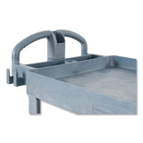 Rubbermaid® Commercial BRUTE Heavy-Duty Ergo Handle Utility Cart, Plastic, Two Shelves, 500 lb Capacity, 25.5" x 44" x 39", Gray (RCP2192464) Each