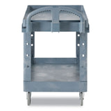 Rubbermaid® Commercial BRUTE Heavy-Duty Ergo Handle Utility Cart, Plastic, 2 Shelves, 750 lb Capacity, 26" x 55" x 33.25", Gray (RCP2192463) Each