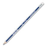 Staedtler Woodcase Pencil, HB #2, Black Lead, Blue/White Barrel, 12/Pack (STD13218HBC12) Pack of 12