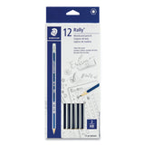 Staedtler Woodcase Pencil, HB #2, Black Lead, Blue/White Barrel, 12/Pack (STD13218HBC12) Pack of 12