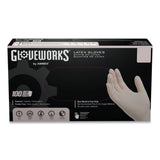 GloveWorks® by AMMEX® Latex Disposable Gloves, Powder-Free, Small, 4 mil Thick, 9.5" Long, Ivory, 100/Box, 10 Boxes/Carton (AXCTLF42100) Case of 1000