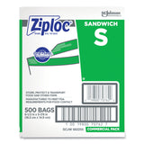 Ziploc® Resealable Sandwich Bags, 6.5" x 6", Clear, 500/Box (SJN373953) Case of 500