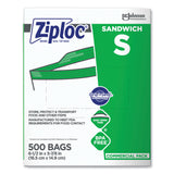 Ziploc® Resealable Sandwich Bags, 6.5" x 6", Clear, 500/Box (SJN373953) Case of 500