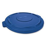 Rubbermaid® Commercial BRUTE Self-Draining Flat Top Lids, for 44-gal Round Brute Container, 24.5 dia, Blue, 4/Carton (RCP1779636CT1) Case of 4