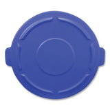 Rubbermaid® Commercial BRUTE Self-Draining Flat Top Lids, for 44-gal Round Brute Container, 24.5 dia, Blue, 4/Carton (RCP1779636CT1) Case of 4