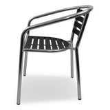 JMC Furniture Pinzon Series Chairs, Support Up to 300 lb, 18" Seat Height, Black/Silver Seat, Black/Silver Back, Silver Base (JMCPINACBLK) Each