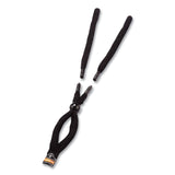 ergodyne® Skullerz 3215 Cotton Breakaway Eyewear Lanyard, Cotton Barrel Slide Fastener, 12" Long, Black (EGO19212) Each