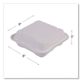 Eco-Products® Vanguard Renewable and Compostable Sugarcane Clamshells, 3 Compartments, 8 x 8 x 3, White, 200/Carton (ECOEPHC83NFA) Case of 200