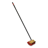 O-Cedar® Commercial Bi-Level Floor Scrub Brush, Red Polypropylene Bristles, 10" Brush, 54" Black Metal Handle, 6/Carton (NCP6615CT) Case of 6