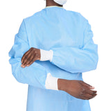 ULTRA Non-Reinforced Surgical Gown with Towel Large Blue Sterile AAMI Level 3 Disposable (217165_CS) 32/CS