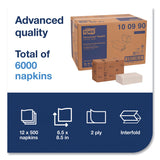 Tork Xpressnap Interfold Dispenser Napkins, 2-Ply, 6.5 x 8.5, White, 500/Pack, 12 Packs/Carton (TRK100990) Case of 12