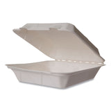 Vegware White Molded Fiber Clamshell Containers, 9 x 18 x 2, White, Sugarcane, 200/Carton (VEGWHBRG9HW) Case of 200